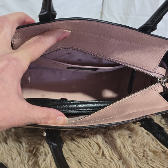 kate spade Pink and Black Leather Satchel with Matching Wallet And Card Case. - Picture 2 of 4